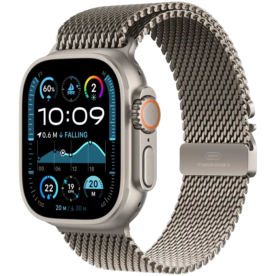 Ceas inteligent Apple Watch Ultra 2, 49mm, Natural Titanium, Milanese Loop L, MX5T3 [1]