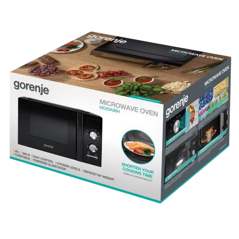 Cuptor cu microunde Gorenje MO20A3BH, 20L, Mecanic, Negru [3]