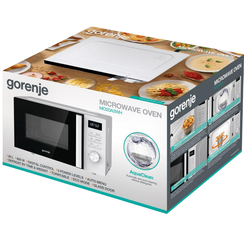 Cuptor cu microunde Gorenje MO20A3WH, 20L, Mecanic, Alb [7]
