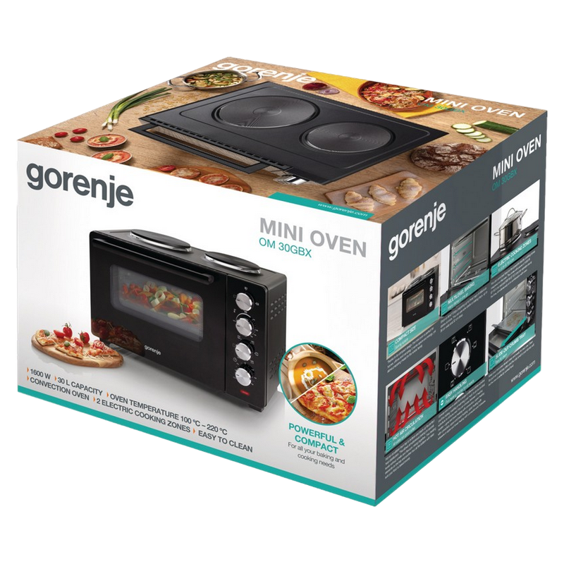 Электропечь Gorenje OM30GBX, 1600Вт, 30Л, Конвекция, Черный/Нержавейка [7]
