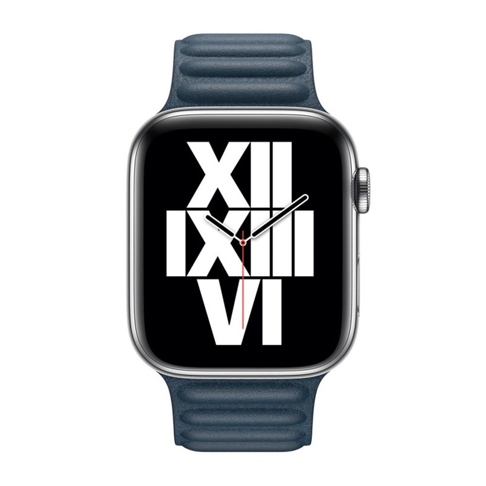 Кожаный ремешок для Apple Watch 38/40/41 мм M/L синего цвета [2]