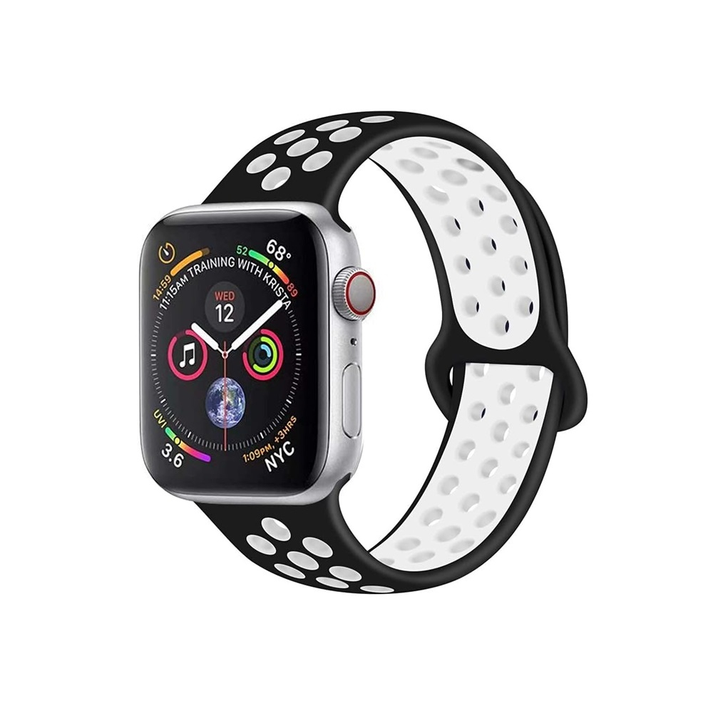 Sport Apple Watch Strap Silica Gel 38/40/41mm White Black [1]
