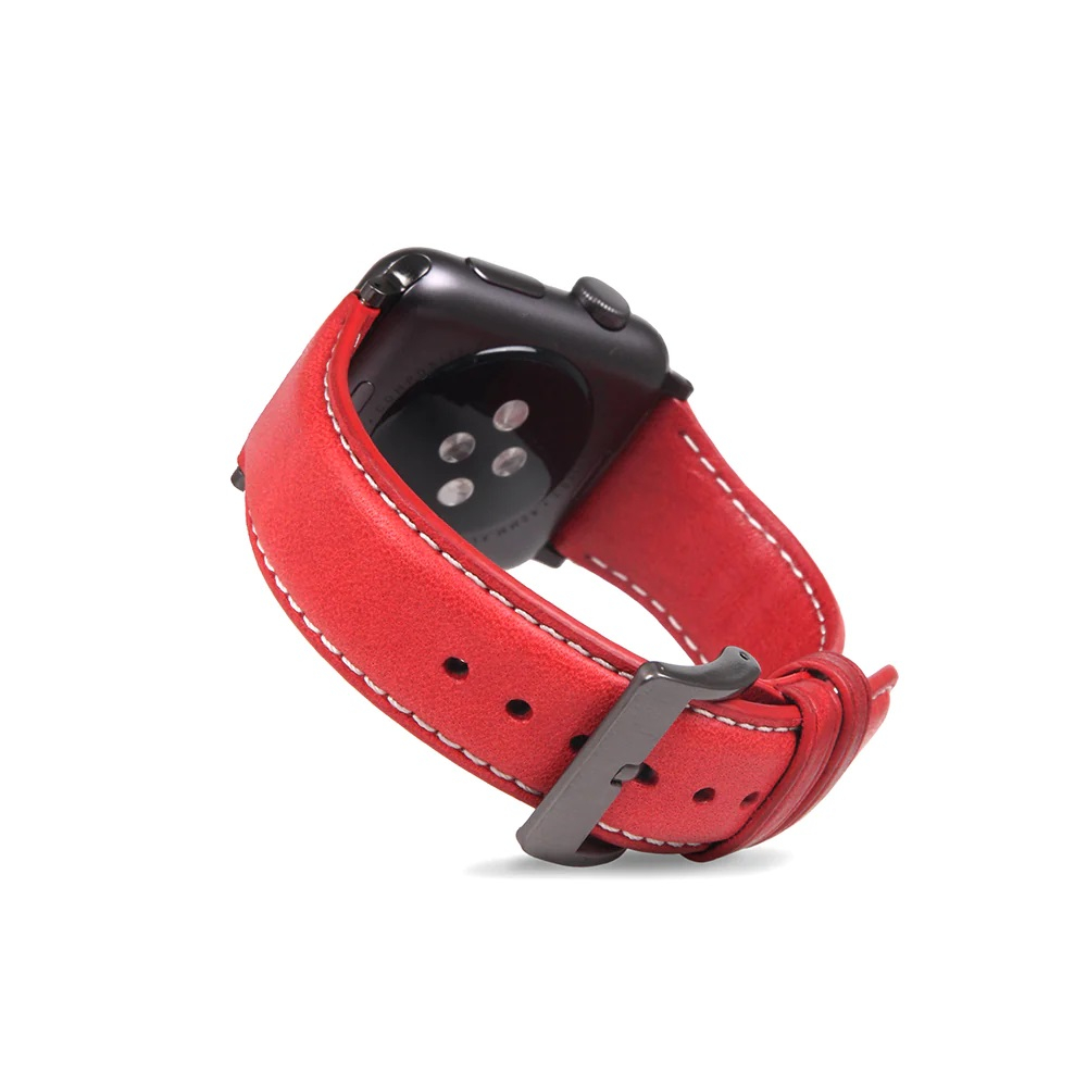 Ремешок VPG Leader Series из натуральной кожи для iWatch 38/40/41 мм, красного цвета. [2]
