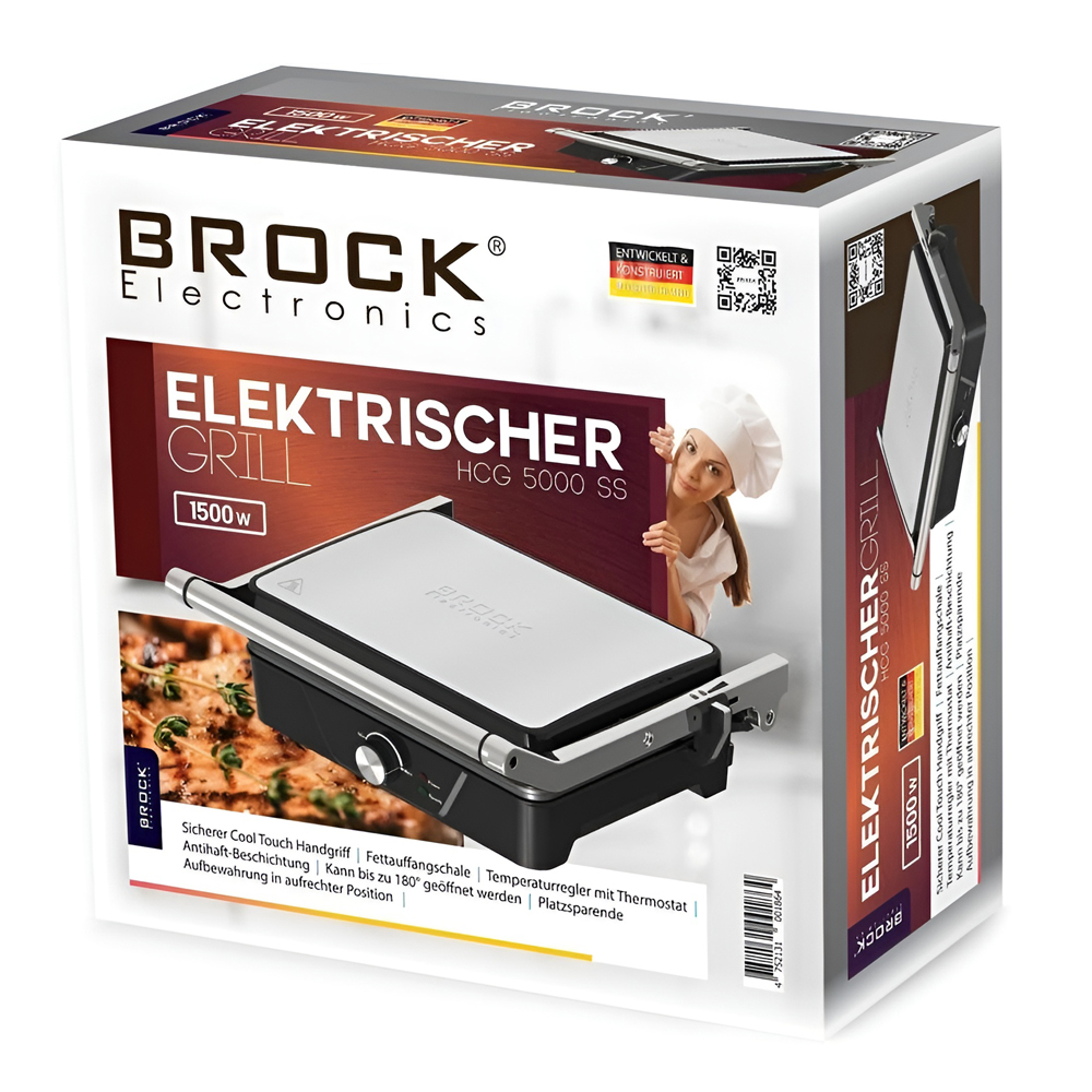 Электрический гриль BROCK HCG 5000 SS, 1500 Вт [4]
