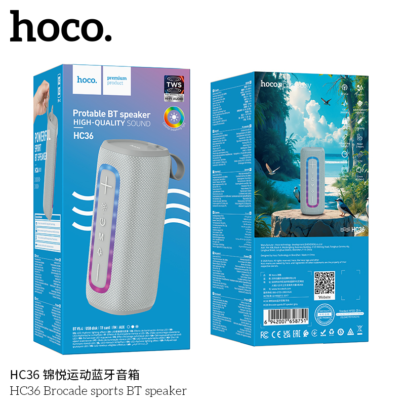 Hoco HC36 Brocade sports BT speaker gray [4]