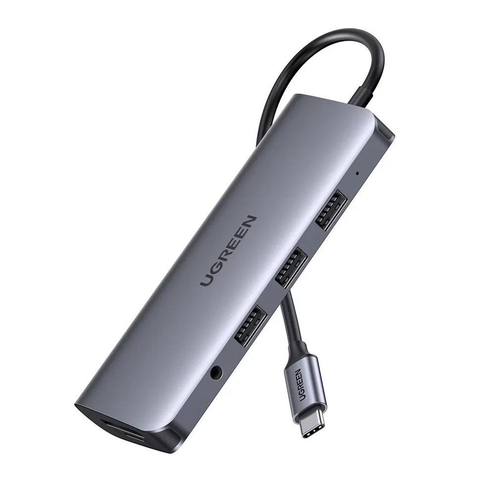 UGREEN HUB 11in1 Type-C 3.0 в 2*USB 3.1 + USB 3.0 + Type-C 3.1 + 2*HDMI + SD/TF + 3.5mm аудио PD 100W CM179, Space Gray [2]