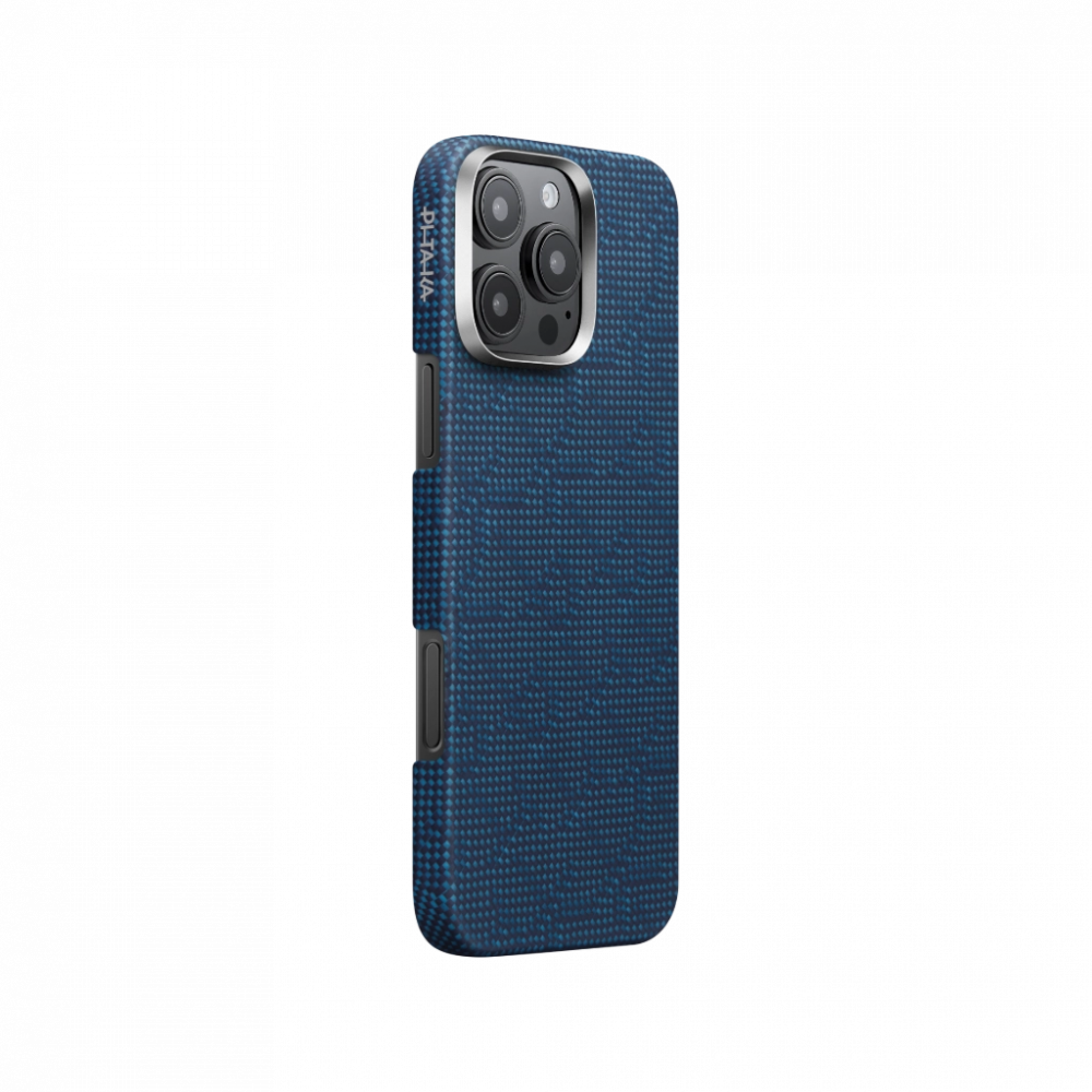 Husa PITAKA pentru iPhone 16 Pro max Monogram-Dark Blue Tactile Woven Case [5]