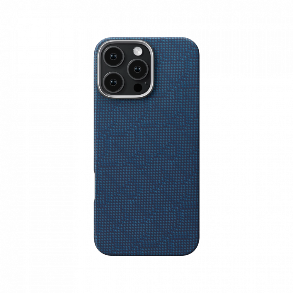 Husa PITAKA pentru iPhone 16 Pro max Monogram-Dark Blue Tactile Woven Case [2]