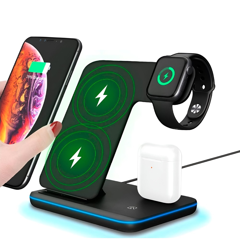 Wireless Charger 3 in1 10W, Black [2]