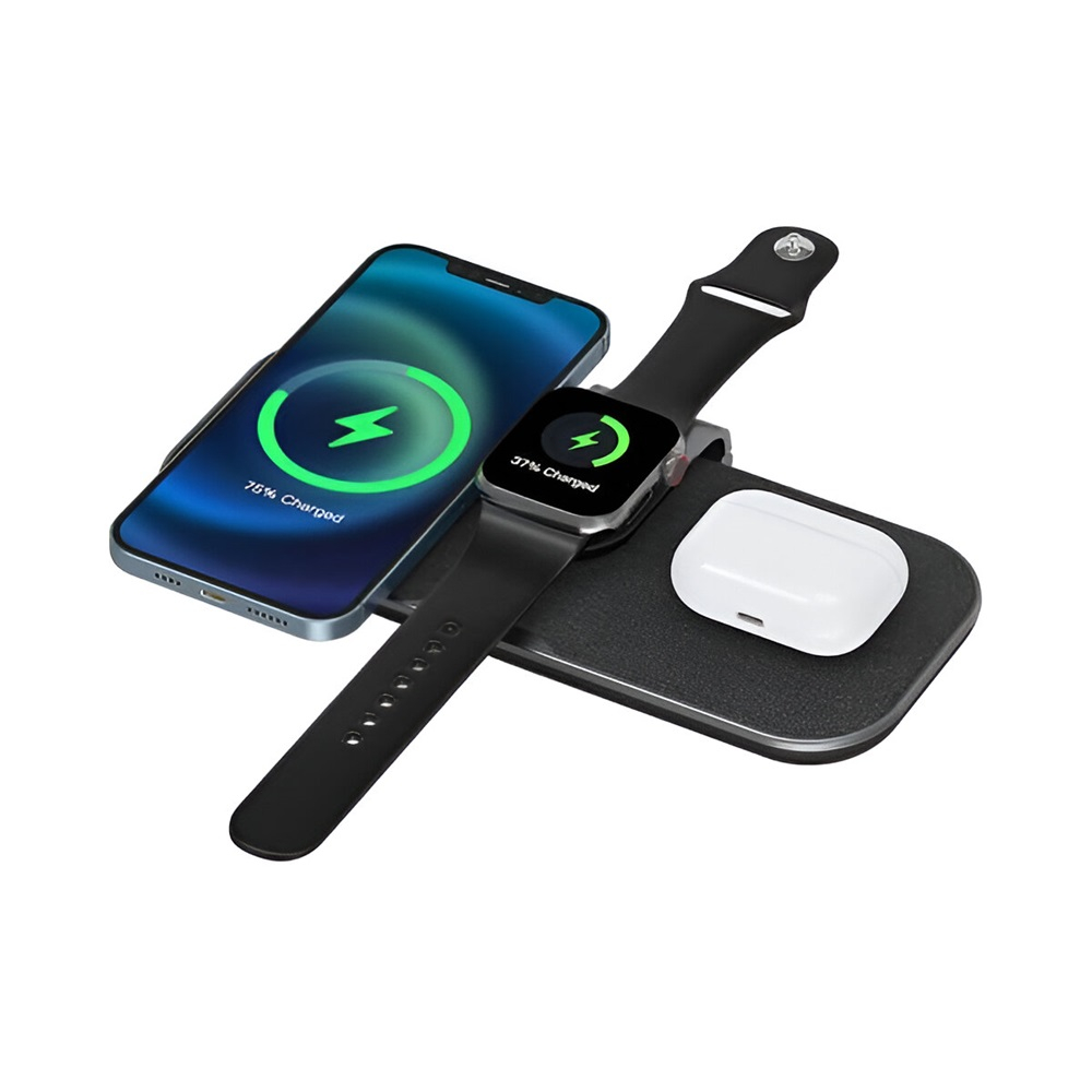 WIWU Wireless Charger 3 in 1 Power Air, Black [4]