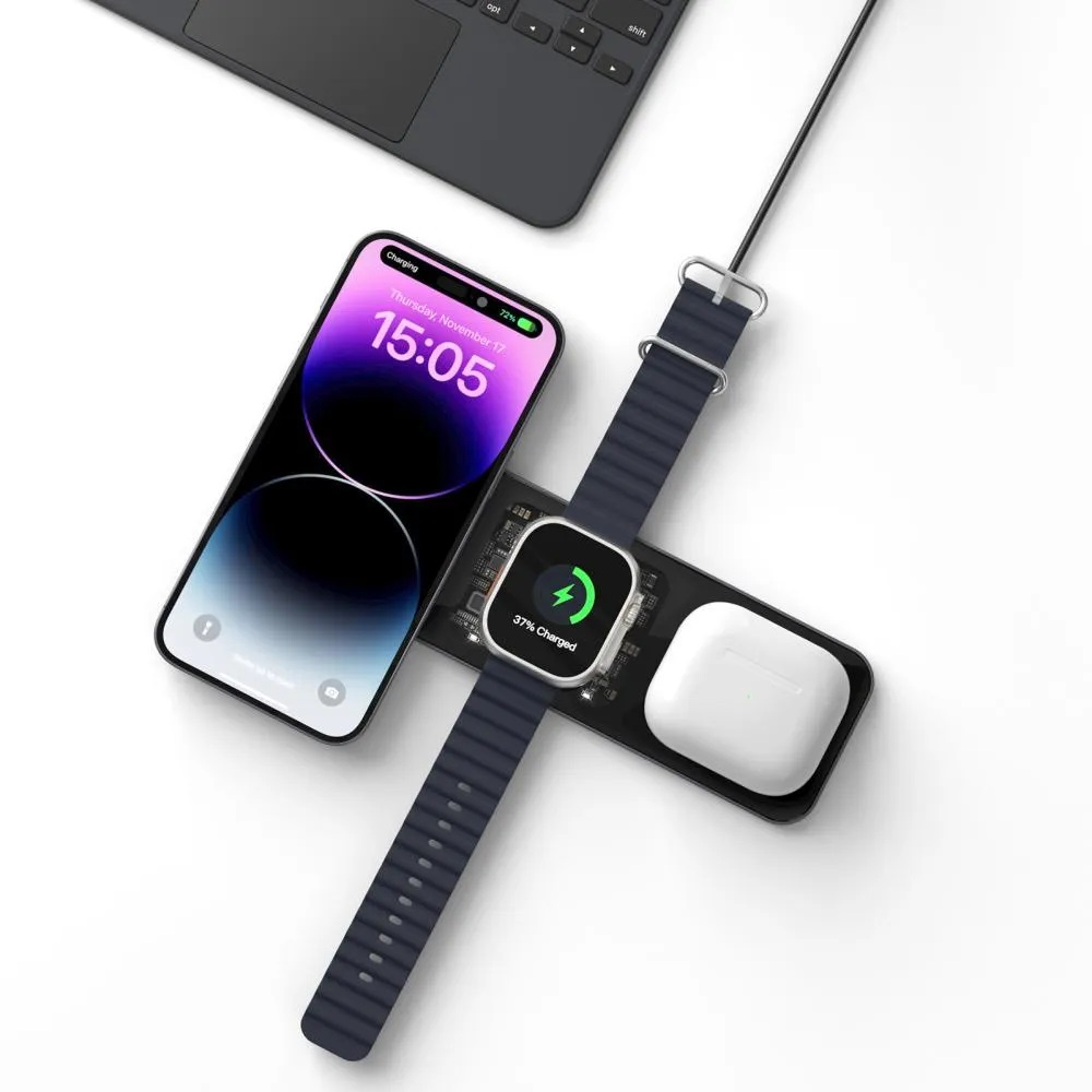 WIWU Wireless Charger 3 in 1 W010, Black [2]