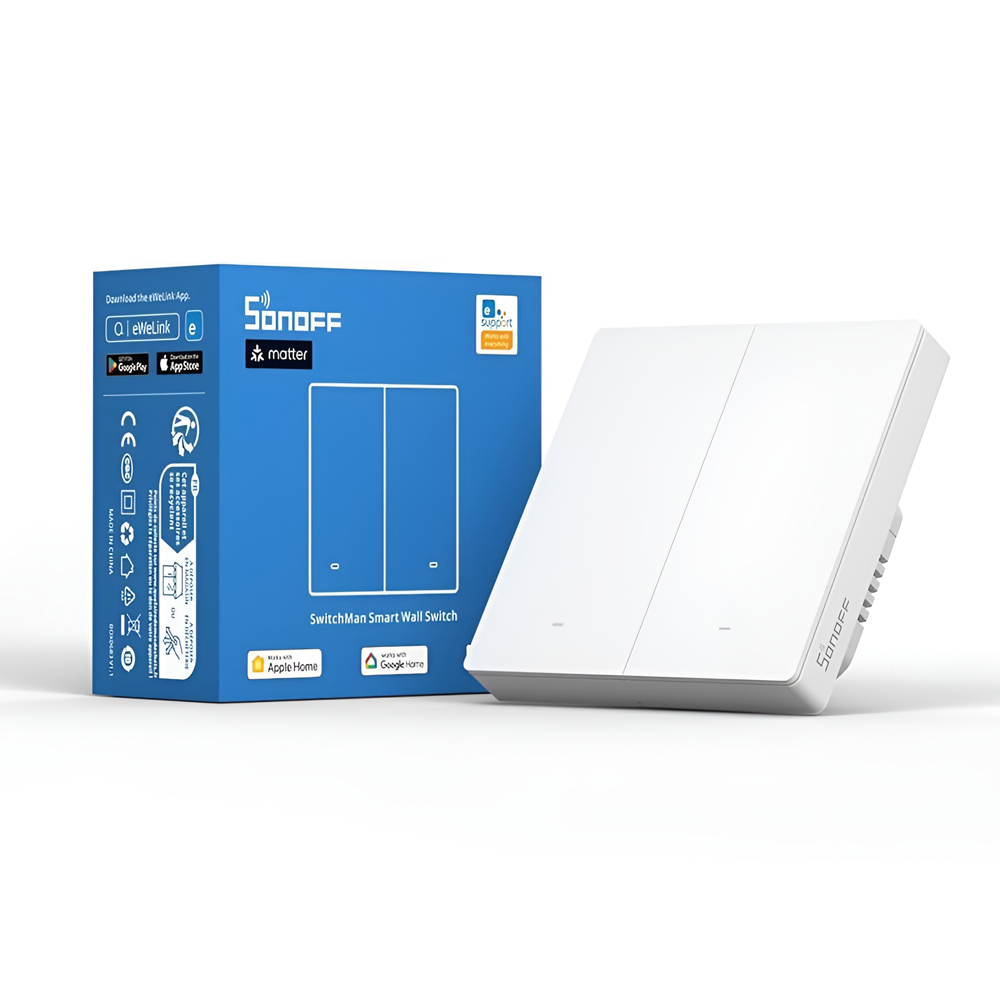 Sonoff Smart Wall Switch SwitchMan M5 2 Gang EU Matter Wi-Fi, White (M5-2C-86W) (Neutral Wire) [4]
