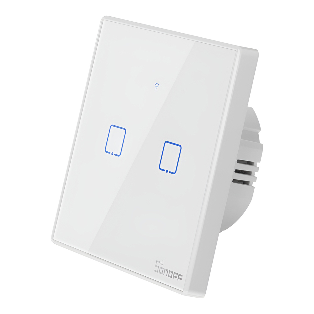 Умный настенный выключатель Sonoff серии TX 2 Gang EU Wi-Fi, белый (T2EU2C) (нулевой провод) [3]