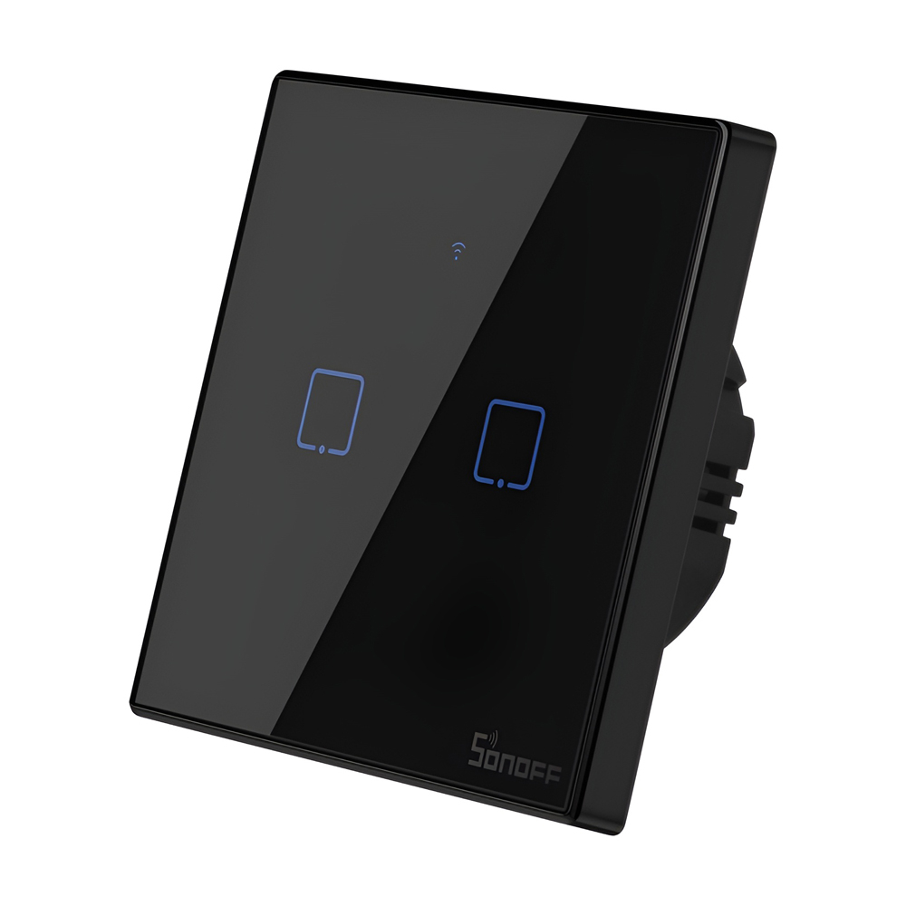 Sonoff Smart Wall Switch TX Series 2 Gang EU Wi-Fi, Black (T3EU2C) (Neutral Wire) [3]