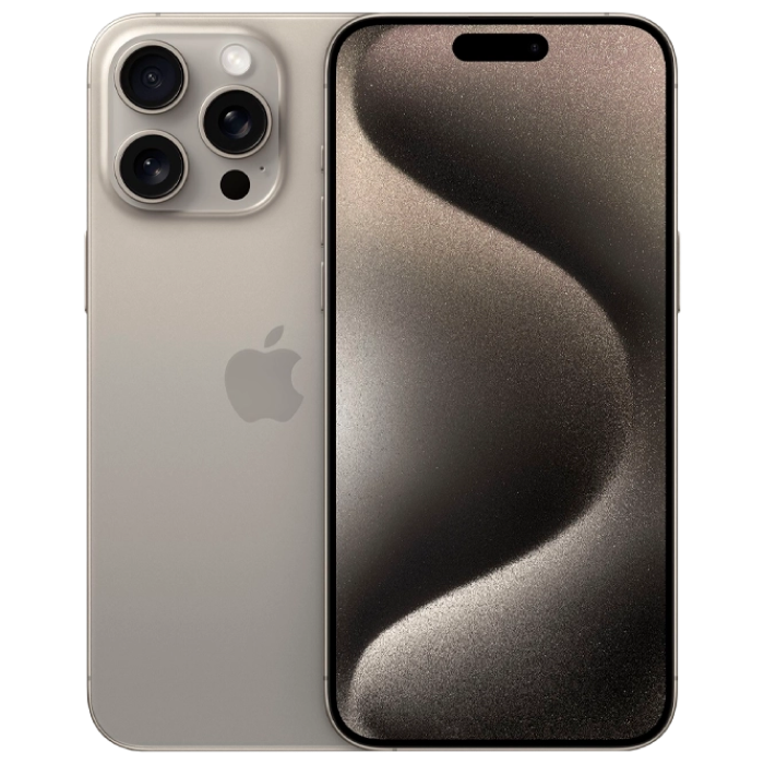 Telefon Apple iPhone 15 Pro Max, 512GB Natural Titanium MD Diagonala ecranului: 6,7 ", Rezolutia ecranului: 2796x1290, Max. Rezoluția camerei: 48 MP, Cameră frontală: 12 MP, Chipset: Apple A17 Pro (3 nm), Platformă software: iOS, Grad de protecție: IP68 rezistent la praf/apă, [4]
