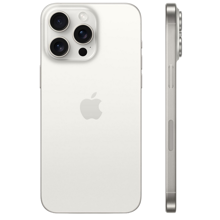 Telefon Apple iPhone 15 Pro Max, 512GB White Titanium MD Diagonala ecranului: 6,7 ", Rezolutia ecranului: 2796x1290, Max. Rezoluția camerei: 48 MP, Cameră frontală: 12 MP, Chipset: Apple A17 Pro (3 nm), Platformă software: iOS, Grad de protecție: IP68 rezistent la praf/apă, [2]
