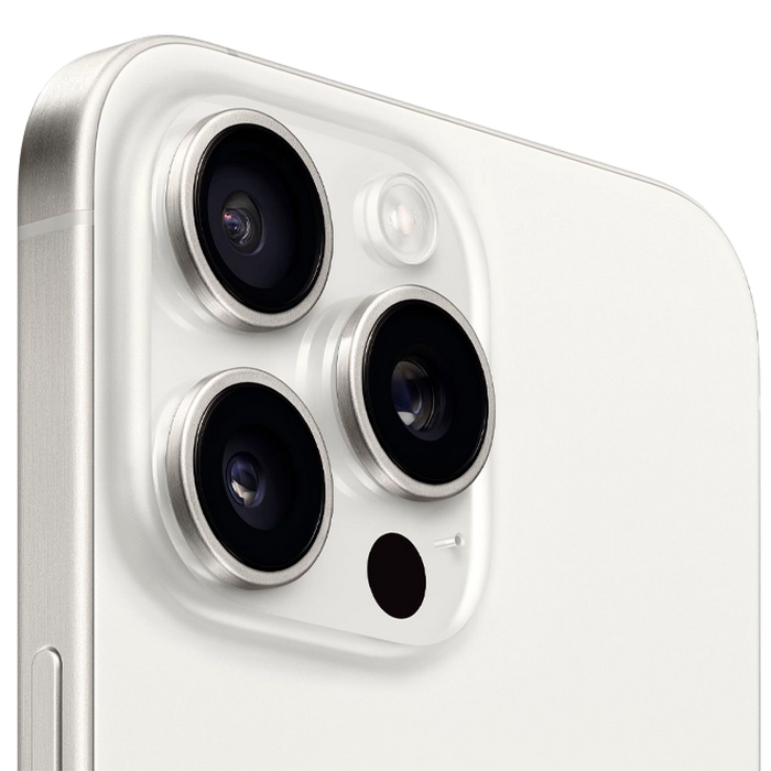 Telefon Apple iPhone 15 Pro Max, 512GB White Titanium MD Diagonala ecranului: 6,7 ", Rezolutia ecranului: 2796x1290, Max. Rezoluția camerei: 48 MP, Cameră frontală: 12 MP, Chipset: Apple A17 Pro (3 nm), Platformă software: iOS, Grad de protecție: IP68 rezistent la praf/apă, [6]