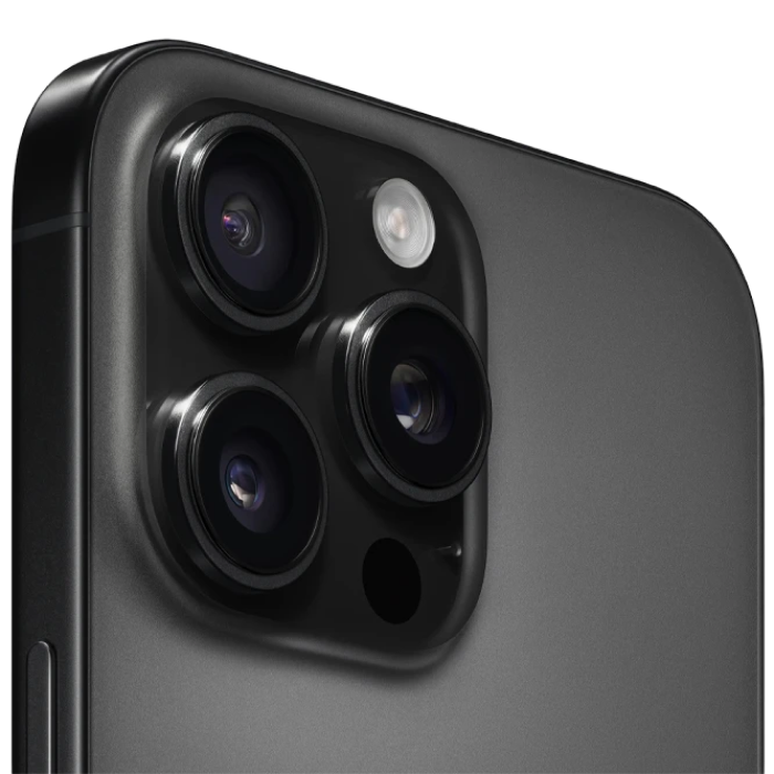 Telefon Apple iPhone 16 Pro Max, 1TB Black Titanium MD Diagonala ecranului: 6,9 ", Rezolutia ecranului: 1320 x 2868, Max. Rezoluția camerei: 48 MP, Cameră frontală: 12 MP, Chipset: Apple A18 (3 nm), Platformă software: iOS, Grad de protecție: IP67 rezistent la praf/apă, [2]