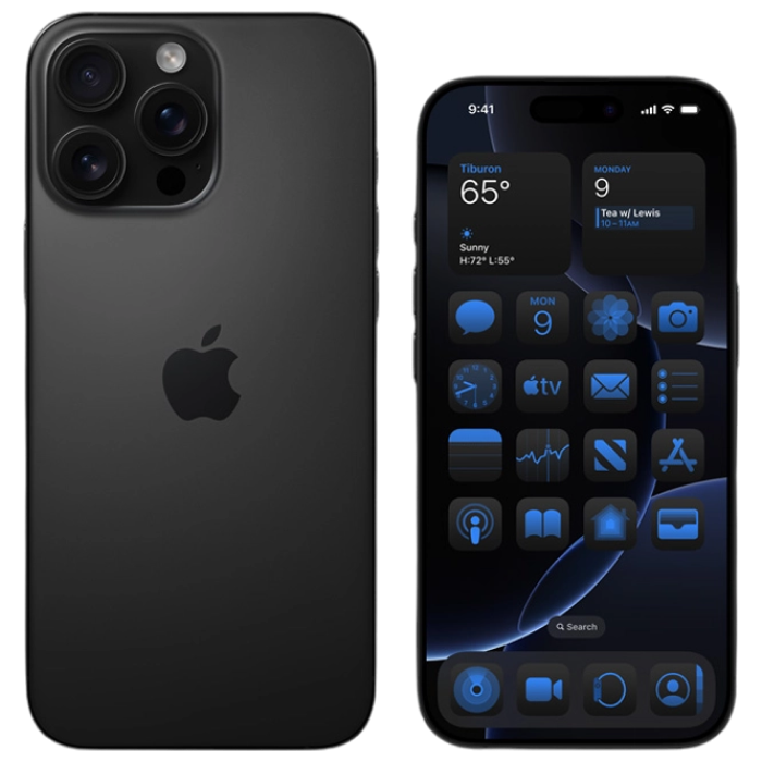 Telefon Apple iPhone 16 Pro Max, 1TB Black Titanium MD Diagonala ecranului: 6,9 ", Rezolutia ecranului: 1320 x 2868, Max. Rezoluția camerei: 48 MP, Cameră frontală: 12 MP, Chipset: Apple A18 (3 nm), Platformă software: iOS, Grad de protecție: IP67 rezistent la praf/apă, [4]