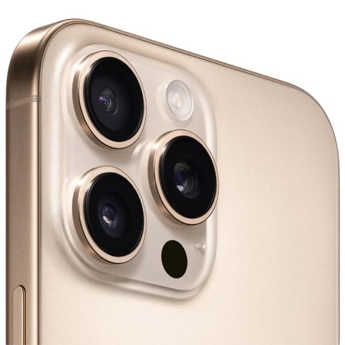 Telefon Apple iPhone 16 Pro Max, 512GB Desert Titanium MD Diagonala ecranului: 6,9 ", Rezolutia ecranului: 1320 x 2868, Max. Rezoluția camerei: 48 MP, Cameră frontală: 12 MP, Chipset: Apple A18 (3 nm), Platformă software: iOS, Grad de protecție: IP67 rezistent la praf/apă, [4]