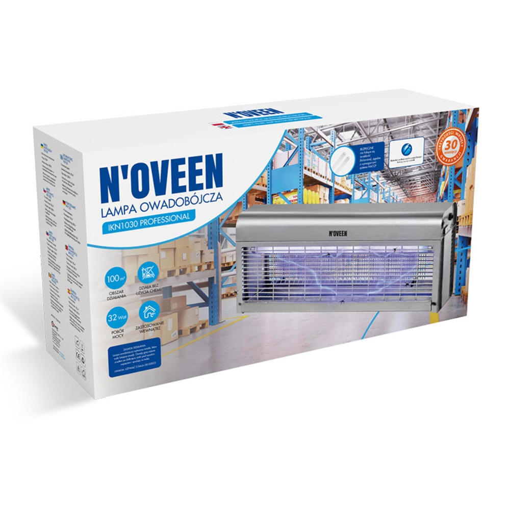 Лампа для уничтожения насекомых NOVEEN IKN1030 Professional, площадь до 100 м2, серебристая [3]