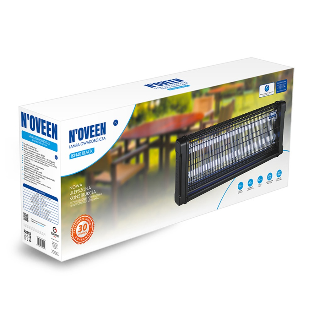 Ультрафиолетовая лампа NOVEEN Insect killer IKN40 2x20 Вт, площадь до 180 м2. [3]