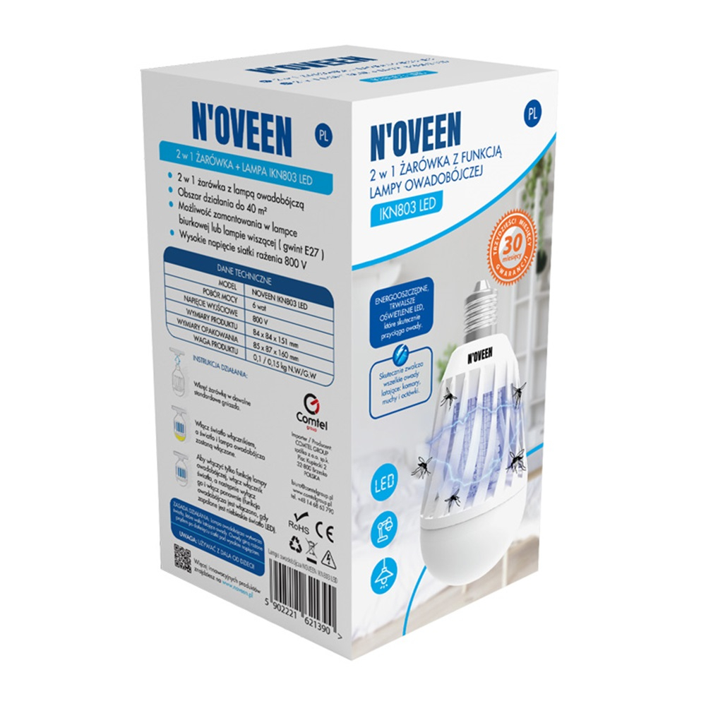 NOVEEN Insect killer lamp IKN803 Light Bulb LED, area up to 40 m2 [2]