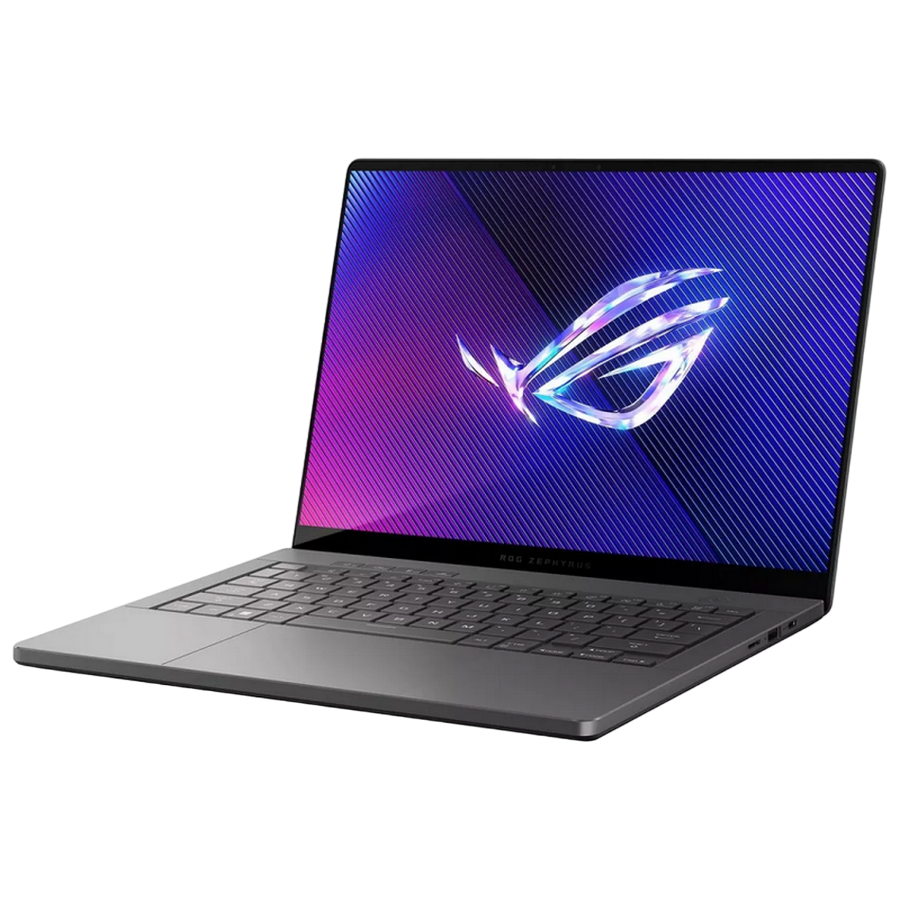 Ноутбук ASUS 14.0" ROG Zephyrus G14 GA403UV Gray - Ryzen 9 8945HS 32Gb 1Tb 14.0" OLED 3K (2880x1800) 120Hz Glare, AMD Ryzen 9 8945HS (8x Core, 4.0GHz - 5.2GHz, 16Mb), 32Gb (2x 16Gb onboard) LPDDR5X, 1Tb PCIE, GeForce RTX 4060 8Gb, HDMI, 802.11ax, Bluetooth, 1x USB4, 1x USB-C DP, 2x USB-A, Card Reader, IR FHD Webcam, No OS, 4-cell 73Wh Battery, Illuminated Keyboard, 1.5kg, Eclipse Gray [3]