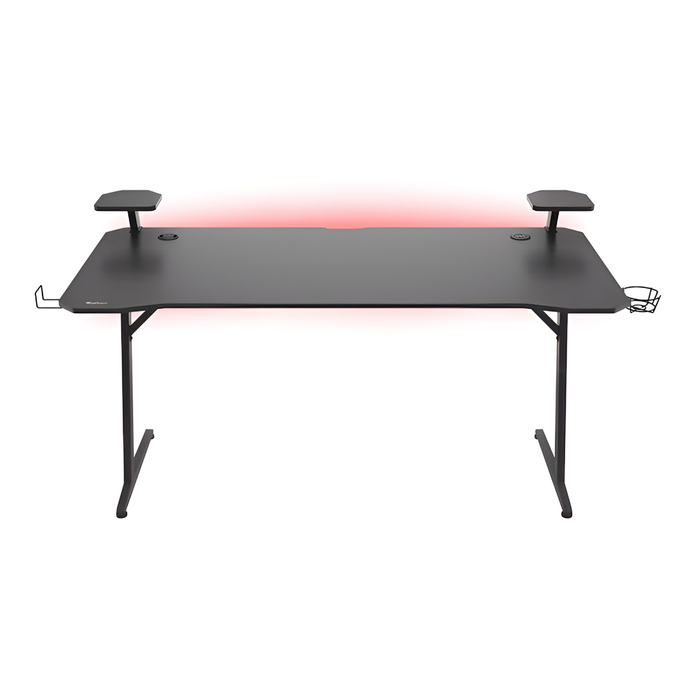 Genesis Desk Gaming Holm 510, RGB (Органайзер кабелей, Полка для динамиков, Множественный держатель, Беспроводное зарядное устройство, USB-хаб, 160x75x75 см) [2]