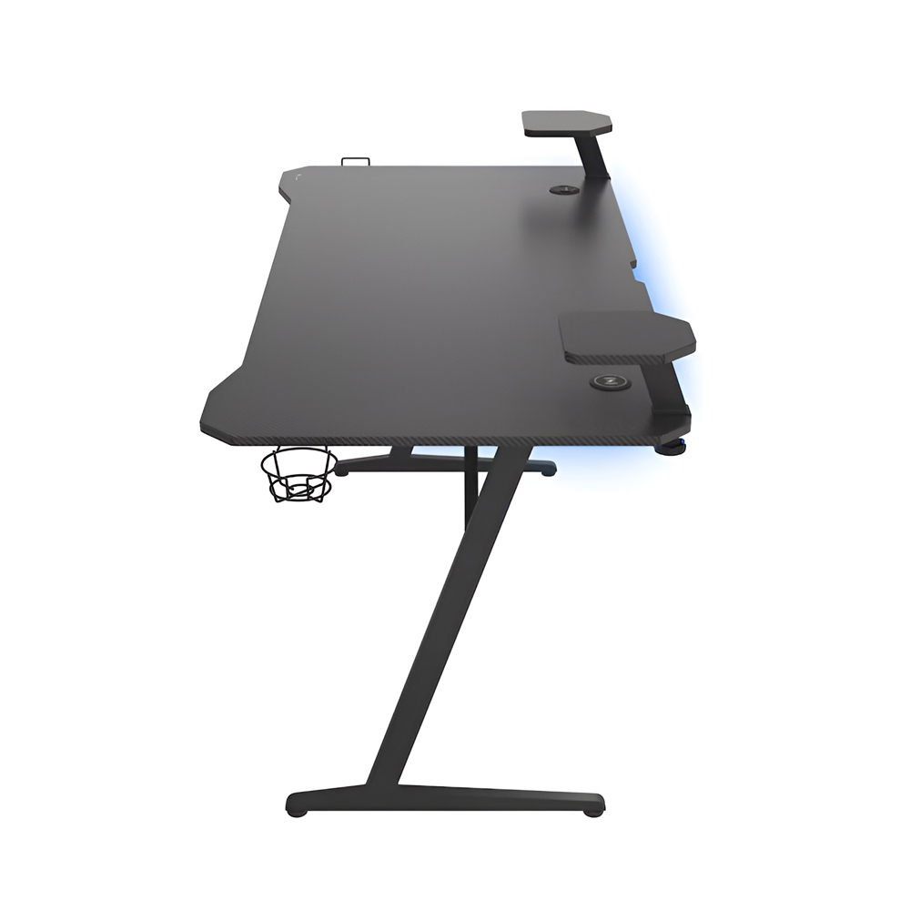 Genesis Desk Gaming Holm 510, RGB (Органайзер кабелей, Полка для динамиков, Множественный держатель, Беспроводное зарядное устройство, USB-хаб, 160x75x75 см) [3]