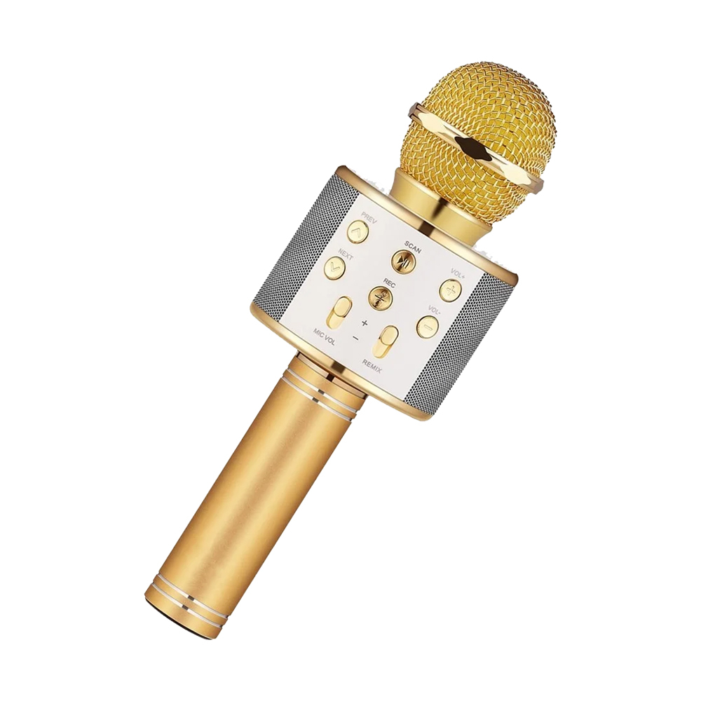 Helmet HANDHELD KTV Portable Karaoke-Speaker Microphone, Gold [2]