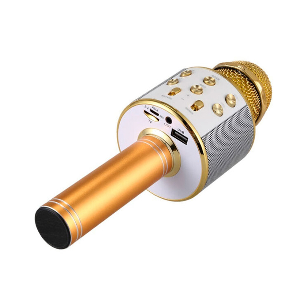 Helmet HANDHELD KTV Portable Karaoke-Speaker Microphone, Gold [3]