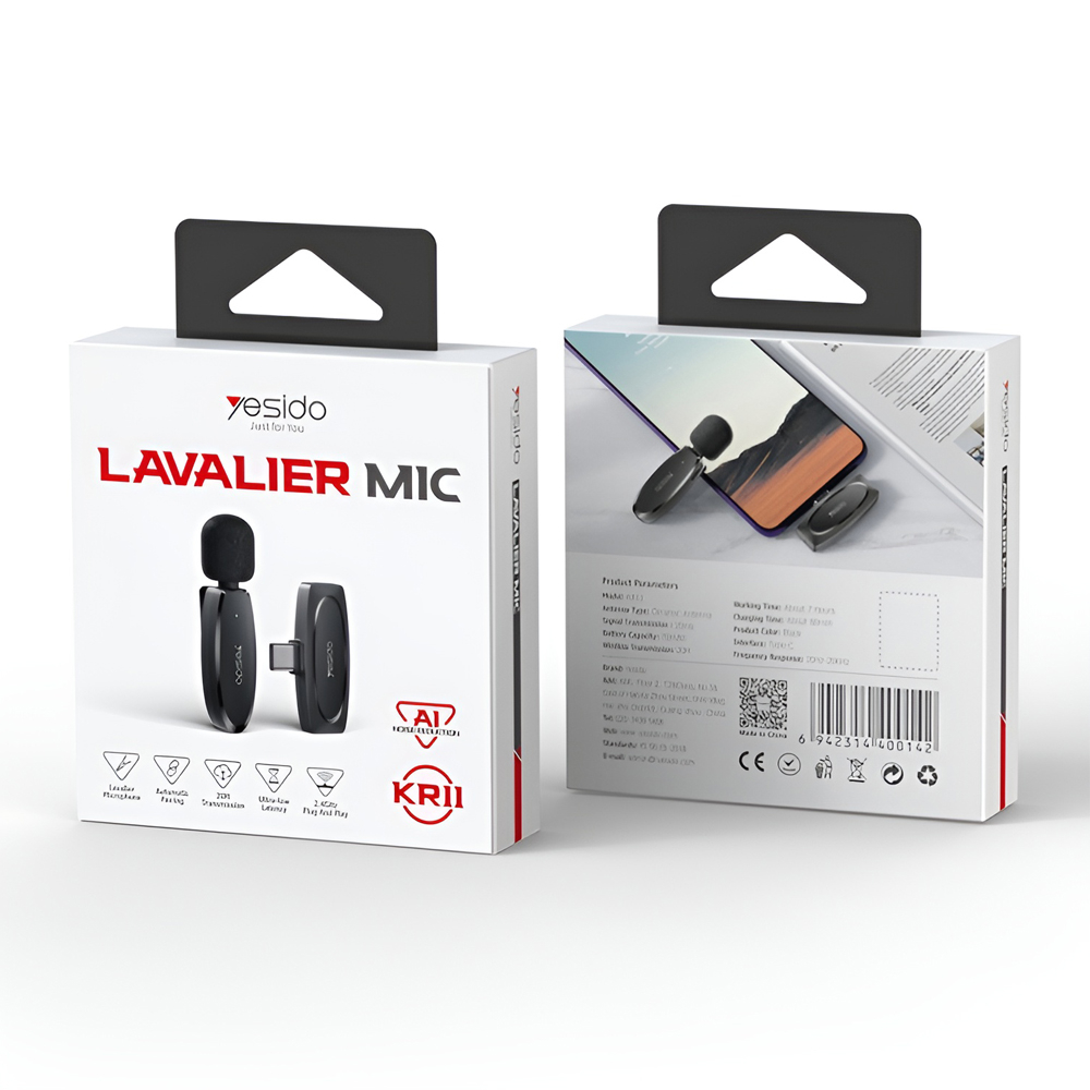 Yesido Digital Single Wireless Microphone (Type-C) KR11, Black [3]
