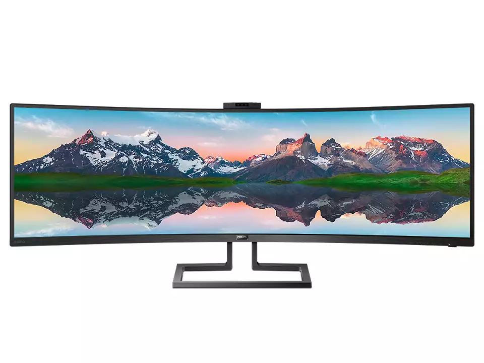 Monitor Business PHILIPS 49" 499P9H, Curved VA, 5120x1440, USB-C, WebCam, Boxe [4]