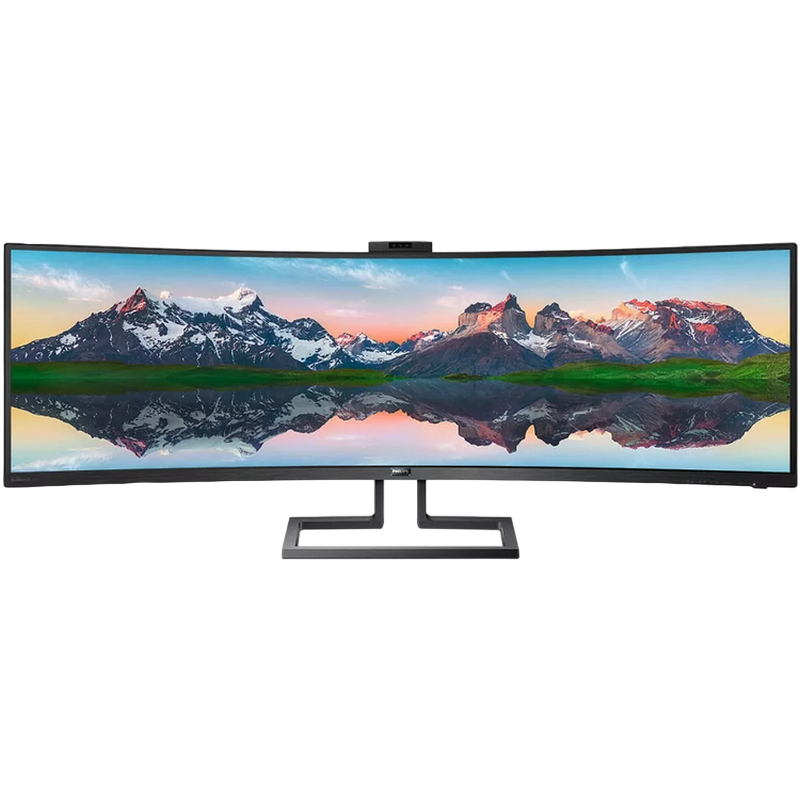 Monitor Business PHILIPS 49" 499P9H, Curved VA, 5120x1440, USB-C, WebCam, Boxe [1]