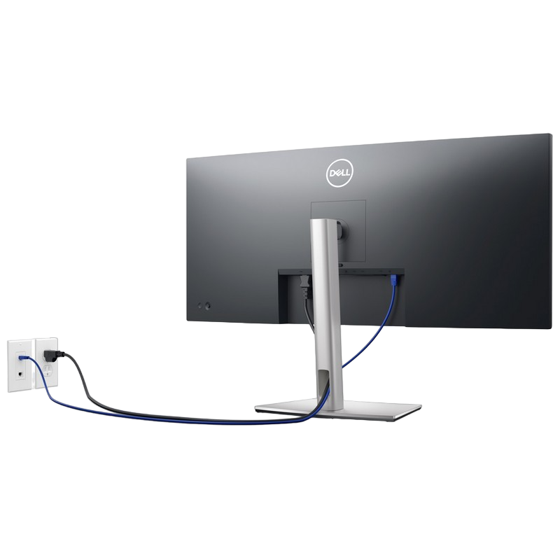 Monitor DELL 34" P3424WE, Curved IPS, 3440x1440, USB-C, LAN, Pivot, Negru [2]