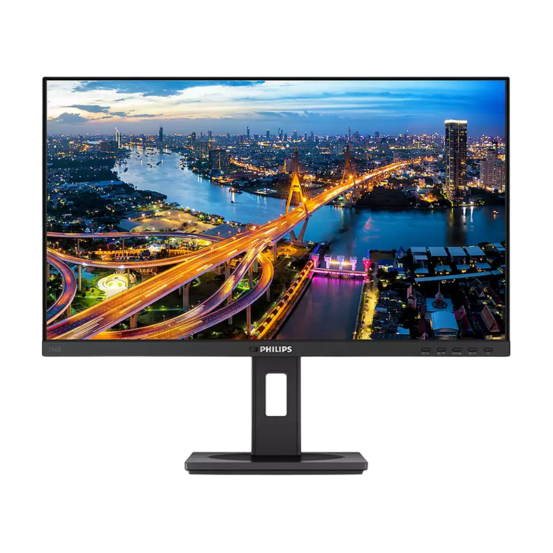 Монитор PHILIPS 23.8" 246B1, IPS, QHD 2560x1440, 75Гц, LAN, USB-C, с динамиками, Pivot, Черный [1]