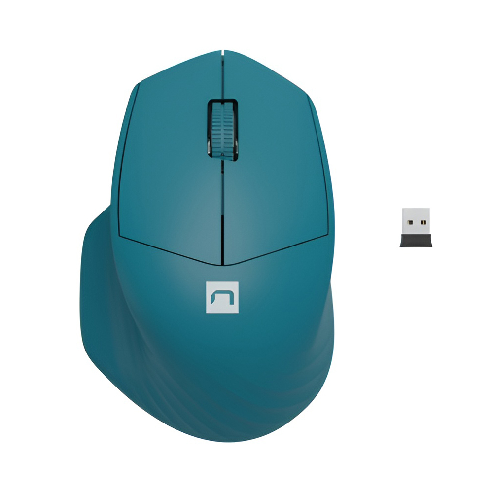 Бесшумная беспроводная мышь Natec Siskin 2 с разрешением 1600DPI и поддержкой Bluetooth 5.0 + 2.4GHz в голубом цвете. [4]