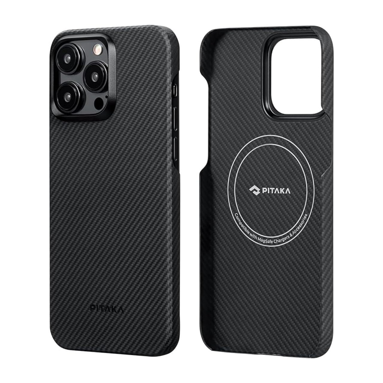 Husa PITAKA MagEZ Pro 4 Black/Grey Twill 600D pentru iPhone15 Pro Max [1]