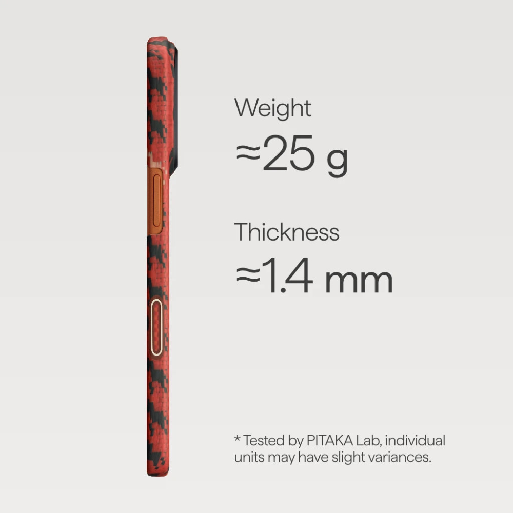 Pitaka Ultra-Slim Case for  iPhone 17 Pro Max Maroon [3]