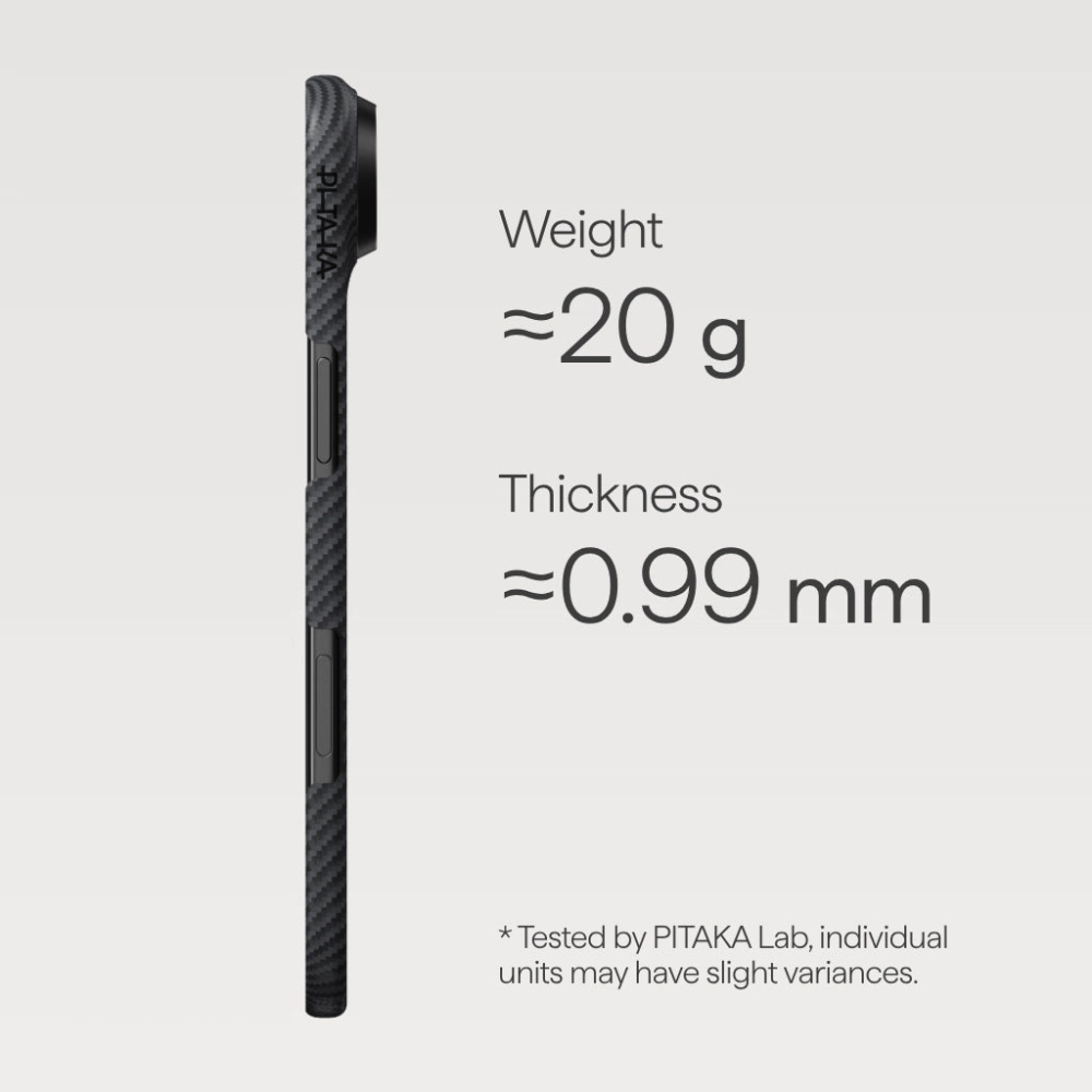 Pitaka Ultra-Slim Case (With PitaTap) for iPhone 17 Air Black/Grey [5]