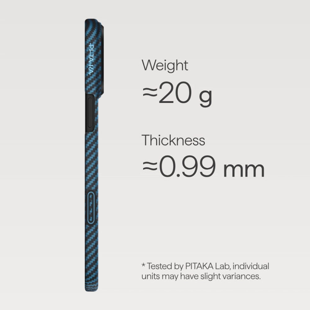 Pitaka Ultra-Slim Case (With PitaTap) for iPhone 17 Pro Black/Blue [5]