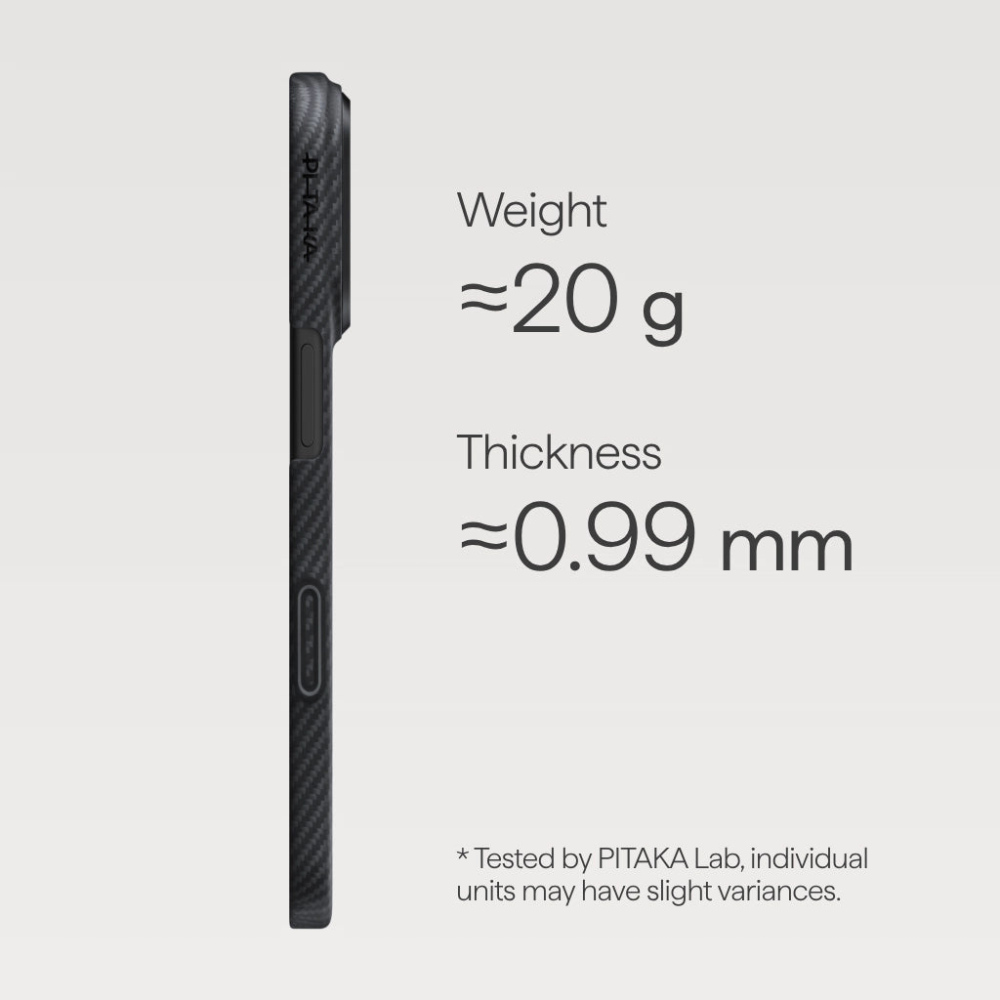 Pitaka Ultra-Slim Case (With PitaTap) for iPhone 17 Pro Max Black/Grey [3]