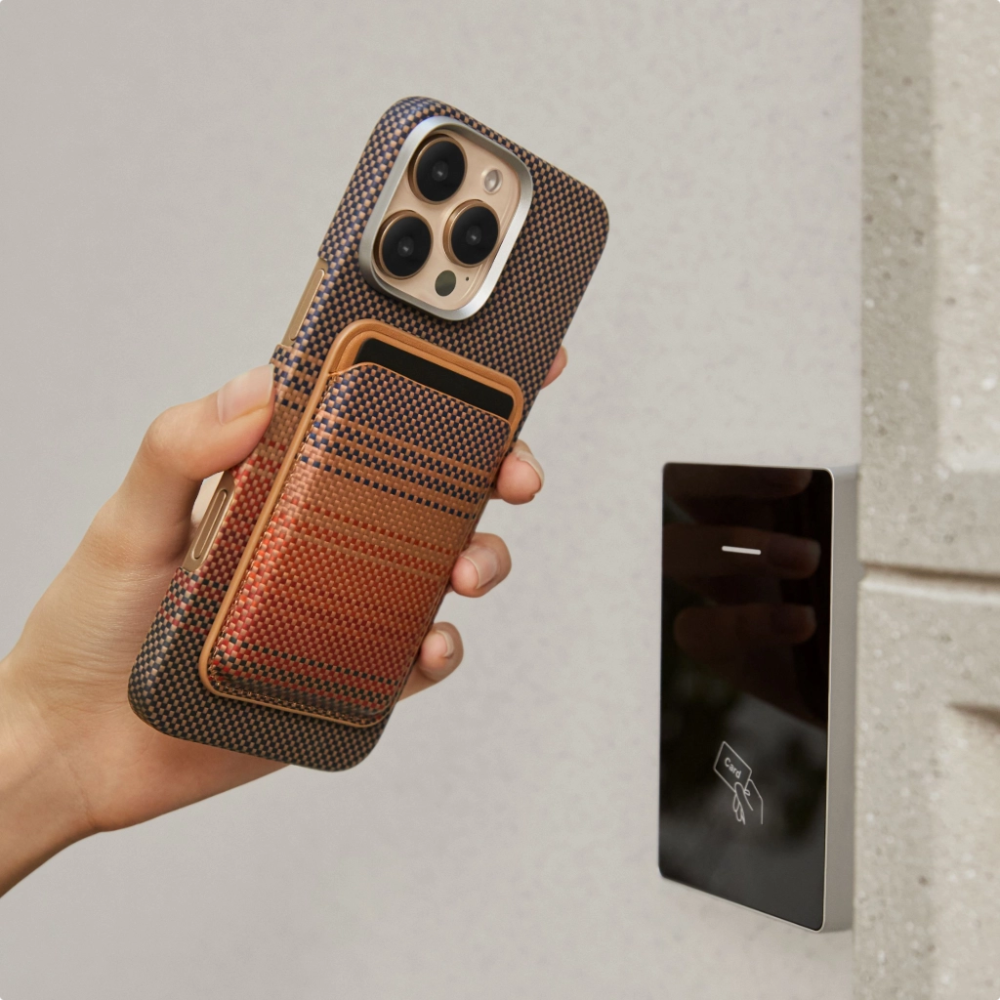 Kошелек для карточек Pitaka Magnetic Woven Card Wallet Sunset [4]