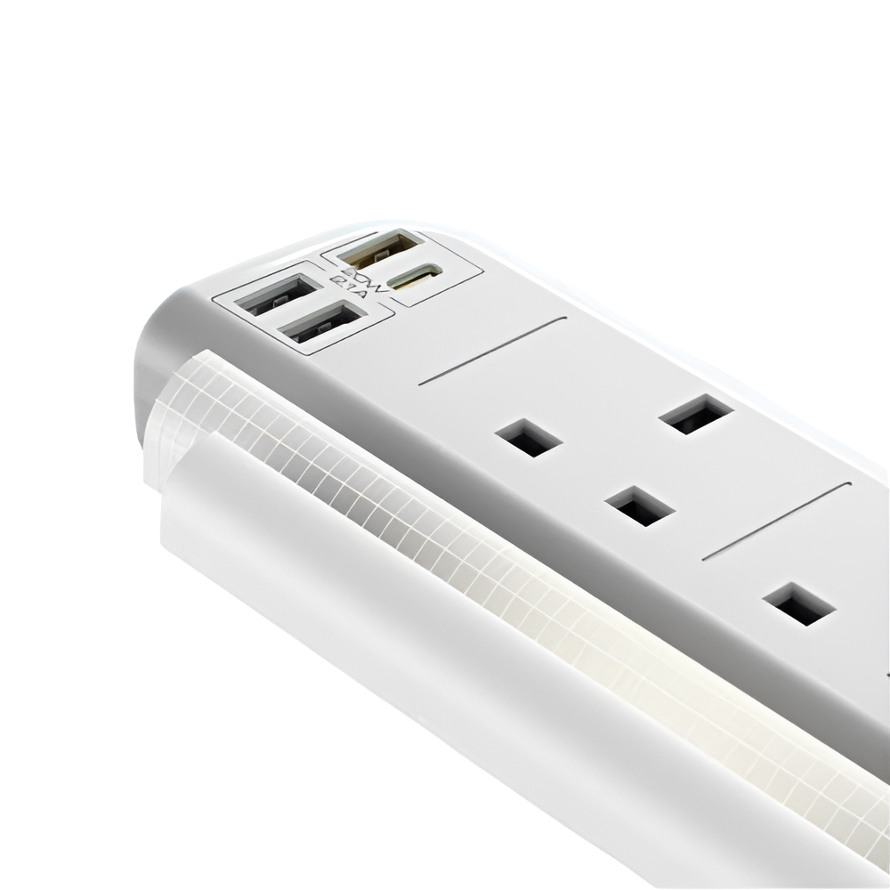 Yesido Power Socket 2M, 4 Ports, USB-C Max 15W,USB-A Max 12W, USB-C +USB-A = Max 15W MC20, White [2]