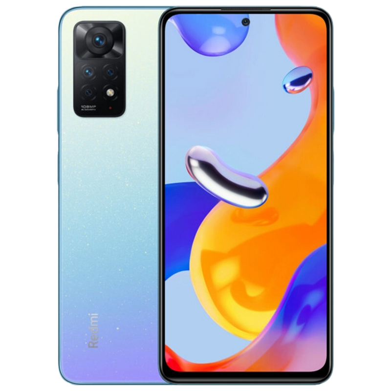 Telefon Redmi Note 11 Pro 4G 6/64 Star Blue Diagonala ecranului: 6,67 ", Rezolutia ecranului: 2400x1080, Max. Rezoluția camerei: 108 MP, Cameră frontală: 16 MP, Capacitate acumulator: 5000 mAh, Chipset: Mediatek Helio G96, Platformă software: Android, Grad de protecție: IP53 rezistent la praf si stropire, [3]
