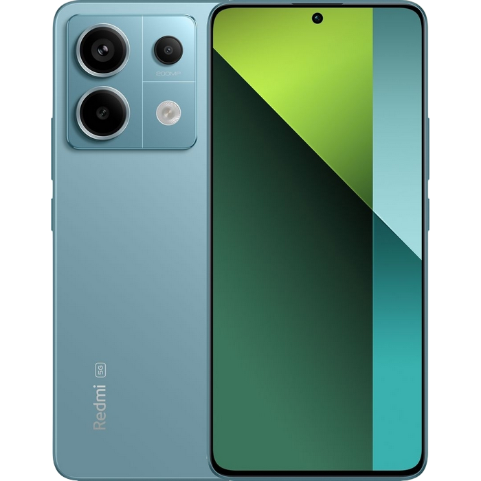 Telefon Redmi Note 13 Pro 5G 8/256GB EU Ocean Teal Diagonala ecranului: 6,67 ", Rezolutia ecranului: 2712x1220, Max. Rezoluția camerei: 200 MP, Cameră frontală: 16 MP, Capacitate acumulator: 5100 mAh, Chipset: Qualcomm SM7435-AB Snapdragon 7s Gen 2, Platformă software: Android, Grad de protecție: IP54, [9]