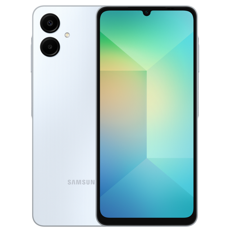 Телефон Samsung Galaxy A06 4/128Гб Light Blue Диагональ экрана: 6,7 ", Разрешение экрана: 1600 x 720, Макс. разрешение камеры: 50 MP, Фронтальная камера: 8 MP, Ёмкость аккумулятора: 5000 mAh, Чипсет: Mediatek Helio G85, Программная платформа: Android, [1]