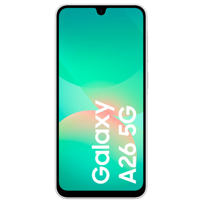 Telefon Samsung Galaxy A26 5G 8/256Gb White Diagonala ecranului: 6,7 ", Rezolutia ecranului: 2340x1080, Max. Rezoluția camerei: 50 MP, Cameră frontală: 13 MP, Capacitate acumulator: 5000 mAh, Chipset: Exynos 1380, Platformă software: Android, Grad de protecție: IP67 rezistent la praf/apă, [3]