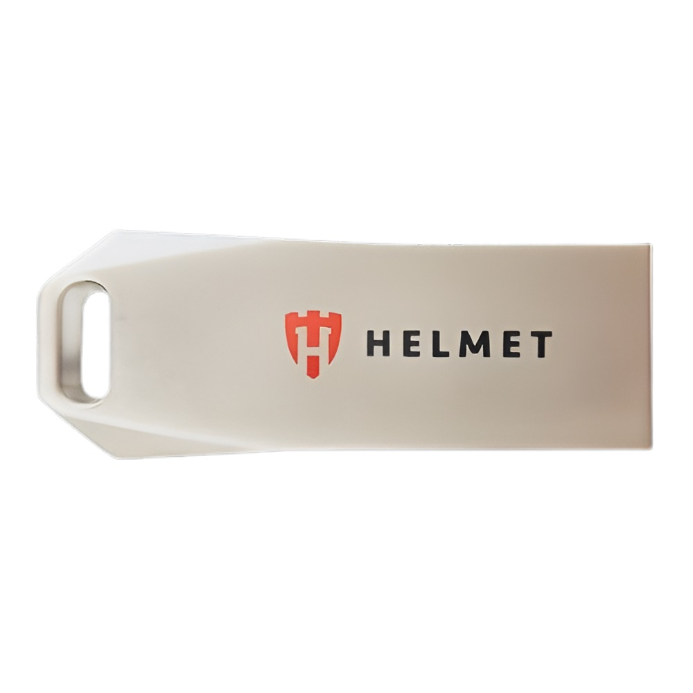 Helmet USB Drive 3.2 Metal Line 128 GB, Silver [1]